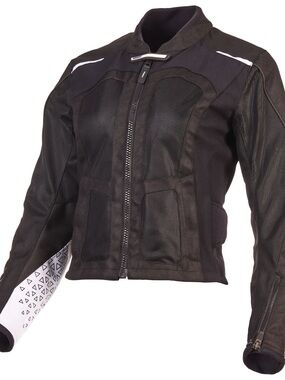 Sedici Women's Black Motorcycle Jacket- padding and support included